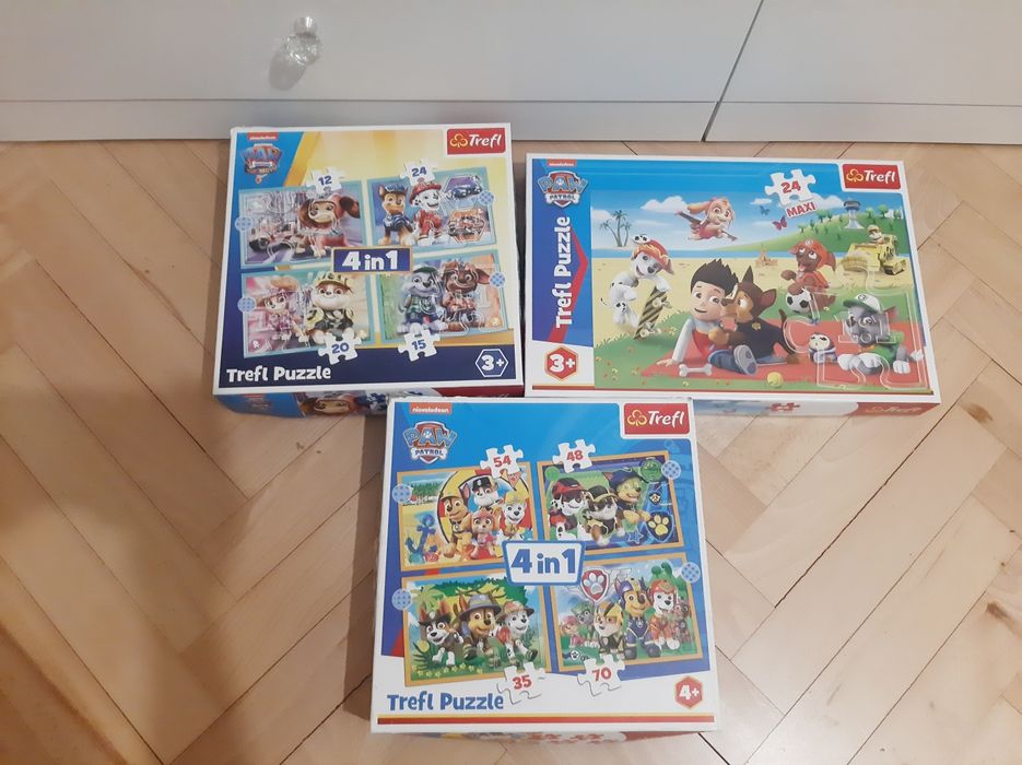 Puzzle i karty Psi Patrol duży zestaw