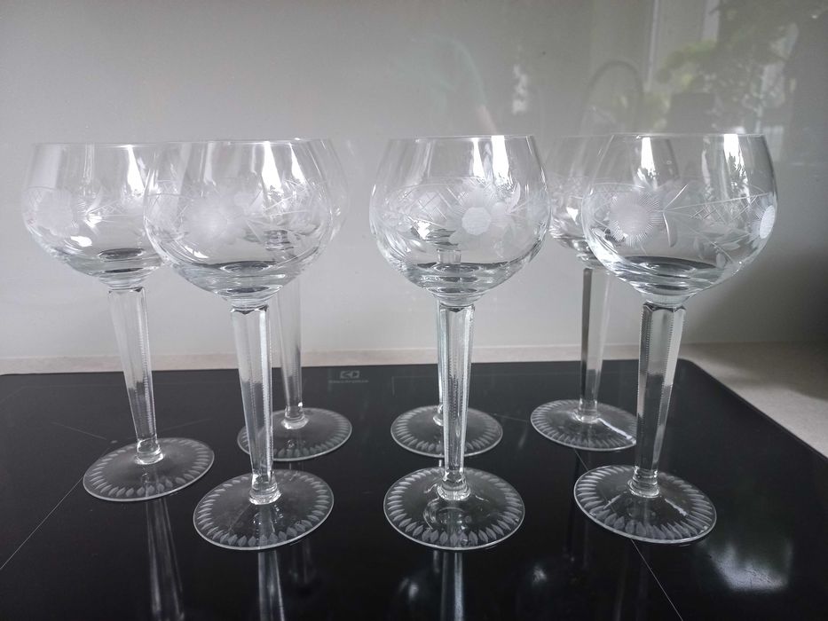 Kieliszki do wina 7 szt. huta Józefina PRL