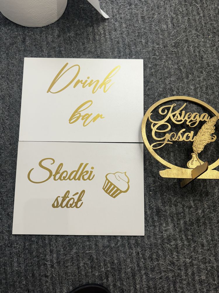 Tablica slodki stol, drink bar, ksiega glosci