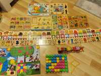 Drewniane układanki, puzzle, zabawki