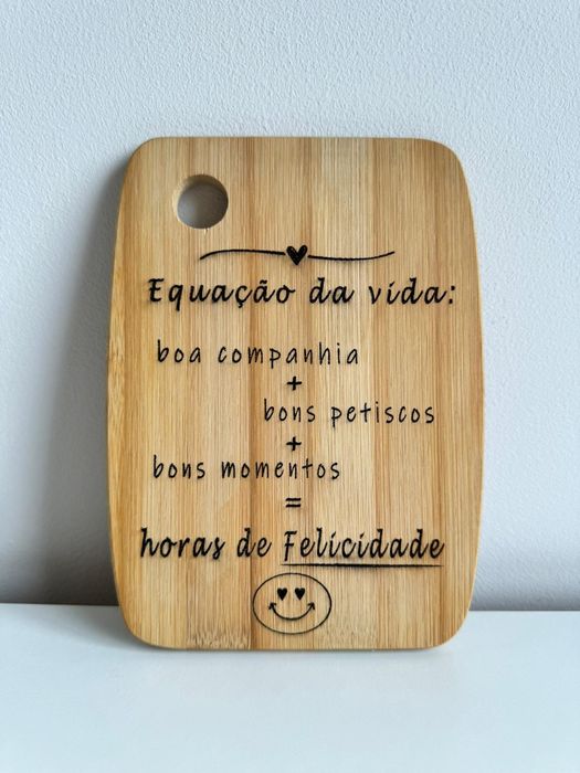 Tábuas de cozinha personalizadas com gravação a laser