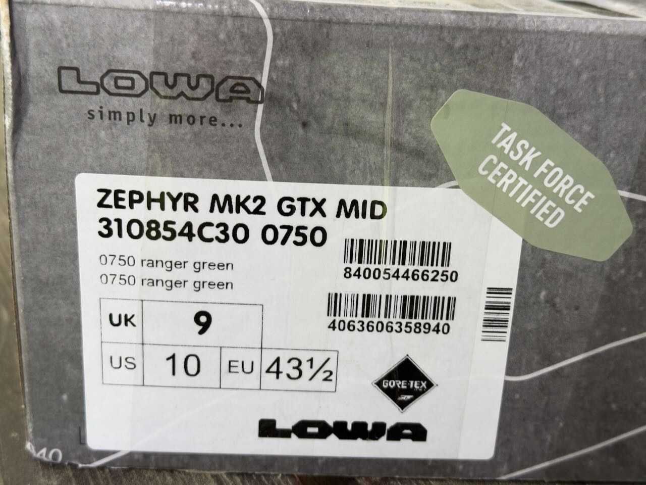 Buty Lowa Zephyr MK2 GTX MID 43 1/2 Ranger green. Stan b.db