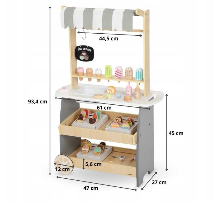 Дитячий Магазин крамниця з морозивом Mamabrum ( на колесах), Новий