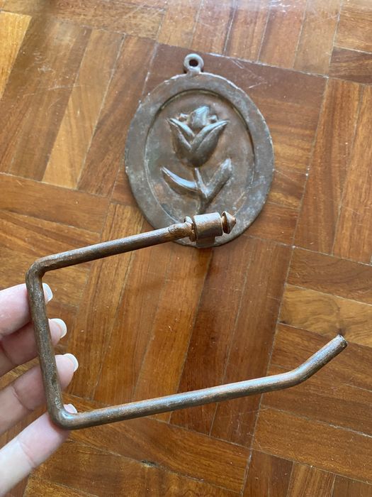 Conjunto Vintage de Suportes de Casa de Banho em Metal