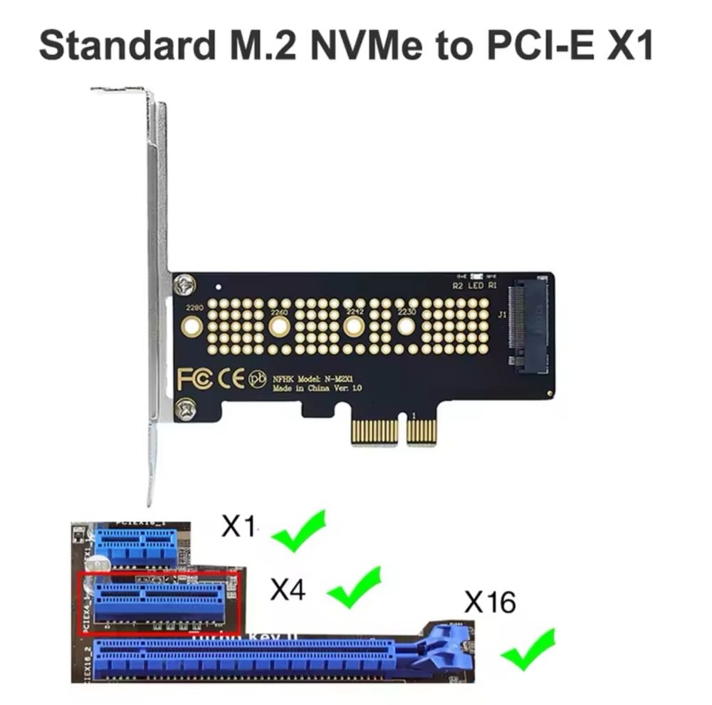 M.2 NVME SSD на PCIe 4,0 64 Гбит/с M-Key PCI e4.0 X1 m2