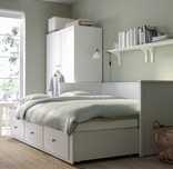 Cama Hemnes com 2 colchões e 3 gavetas