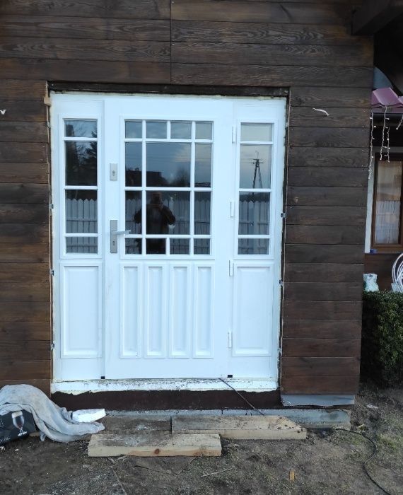 Drzwi wejściowe zewnętrzne drewniane dębowe dostawa gratis