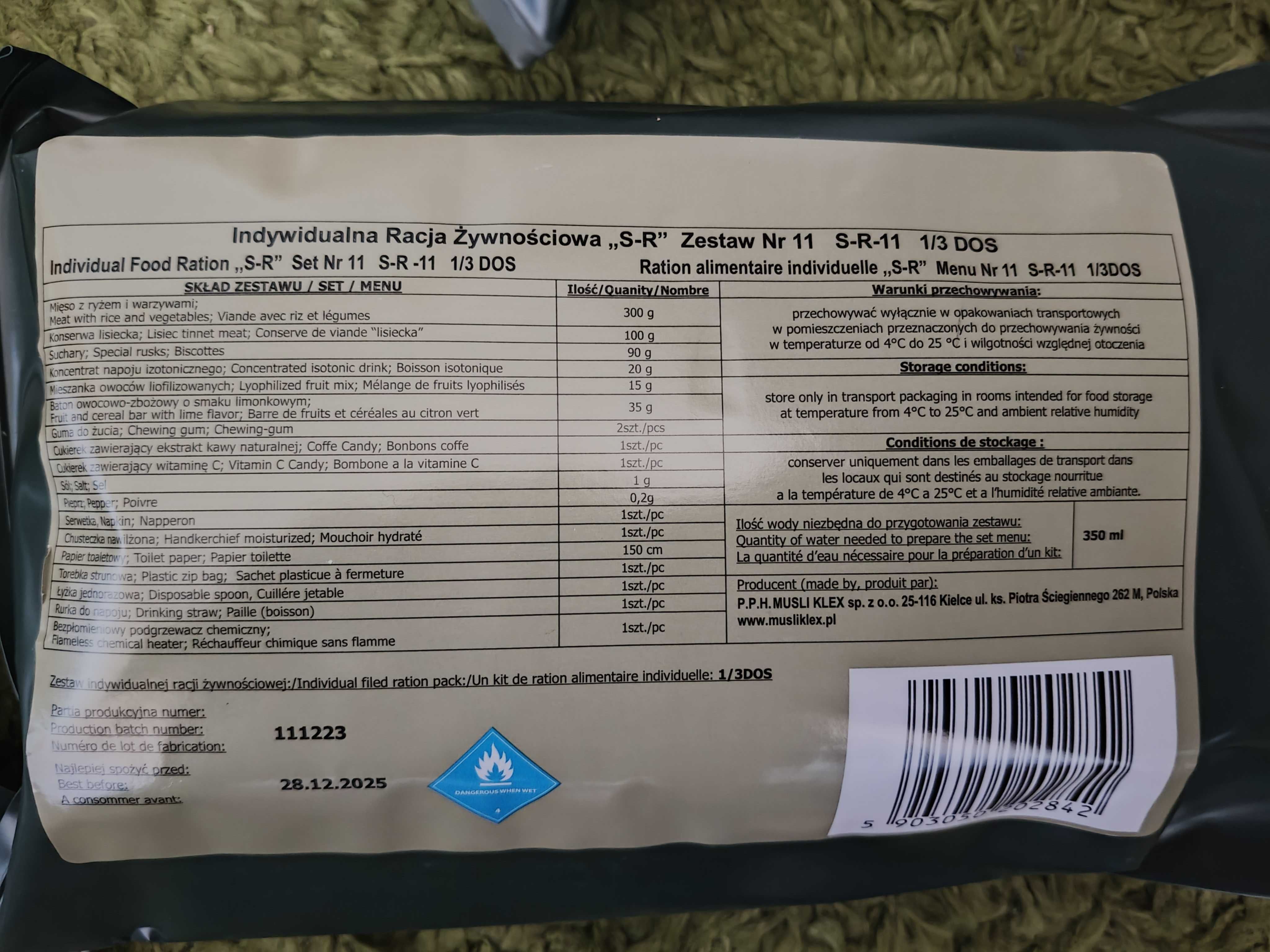 Polskie racje żywnościowe ,,S" - 9 sztuk
