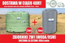 ZESTAW 22+15 Zbiornik na RSM nawóz płynny i wodę KINGSPAN SWIMER