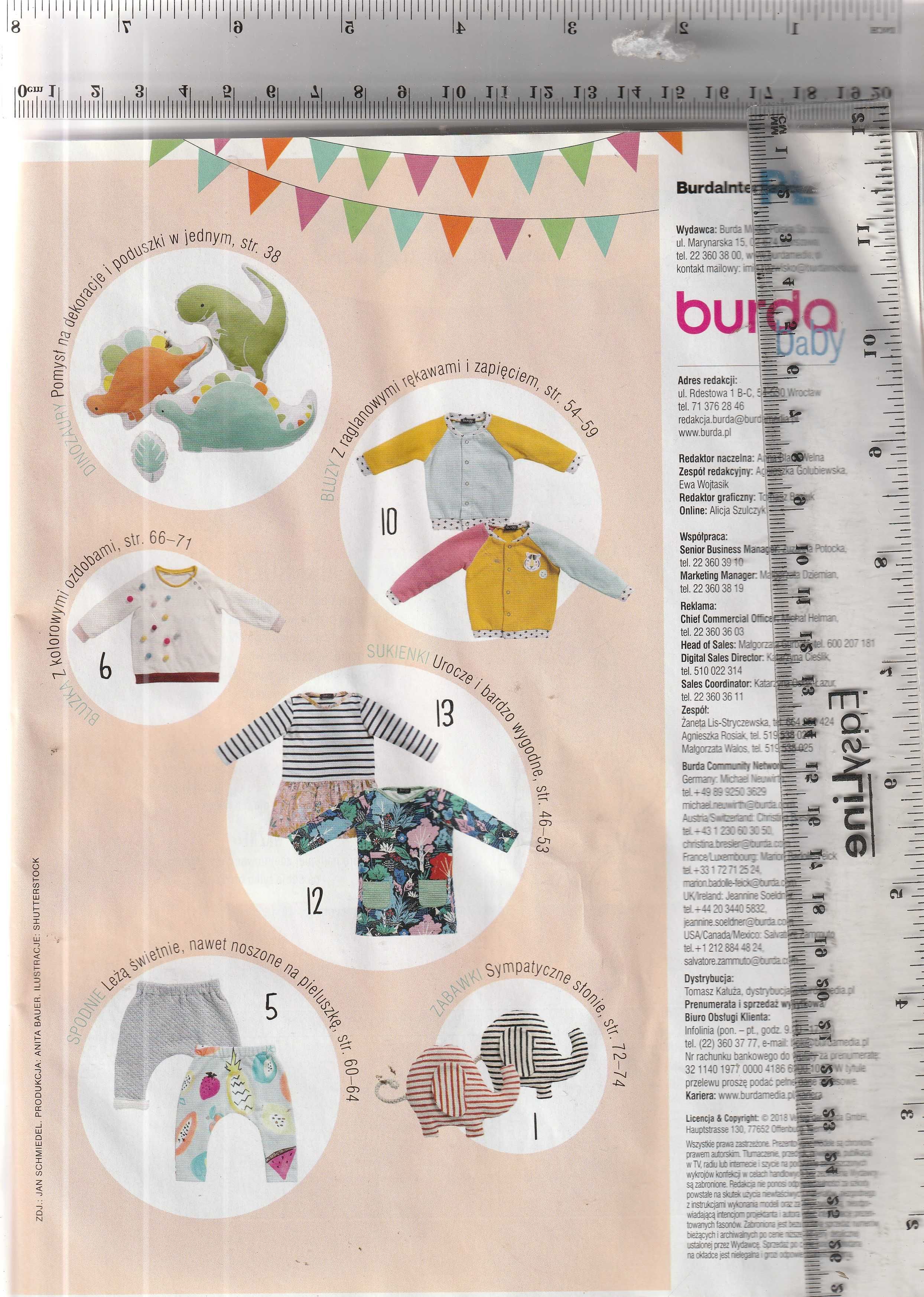 Burda baby 2 / 2018 wykroje 56-98