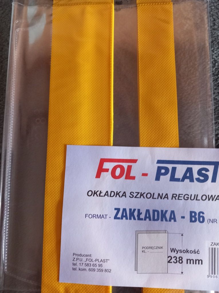 Okładki szkolne 3 szt regulowane B6 podręcznik zeszyt wys 238mm