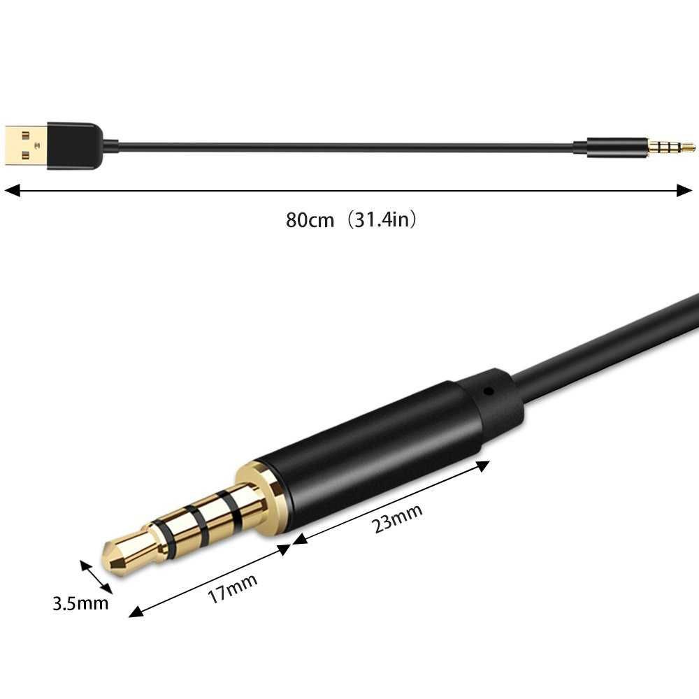 AGPTEK 2 in 1 3.5mm AUX Audio Jack Male to USB 2.0 Male