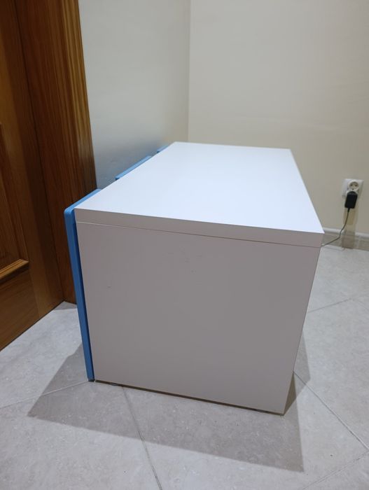 Móvel Arrumação/Sapateira Branca e Azul-IKEA