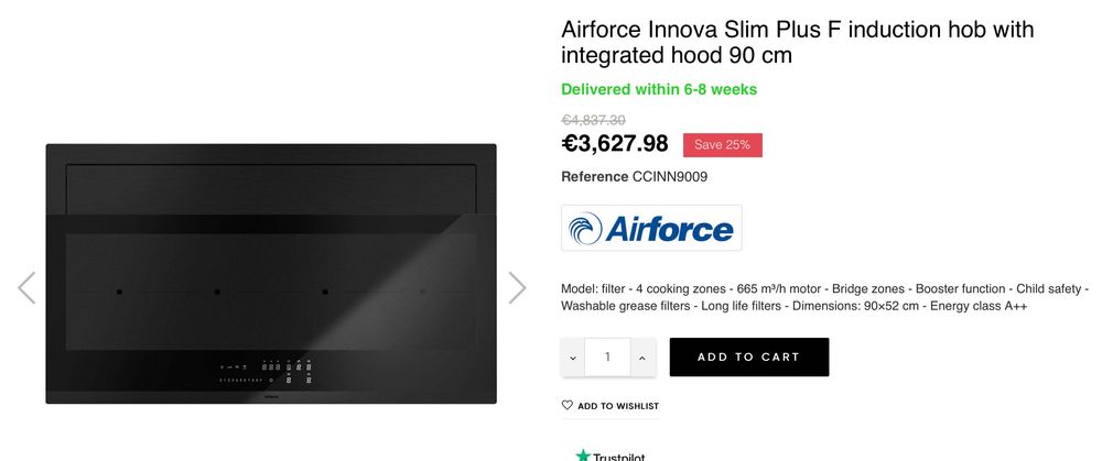 Nowa płyta indukcyjna z okapem 90 cm, sklep 10 tys.