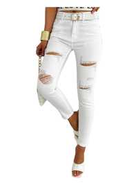 Nowe jeansy damskie z rozdarciami M