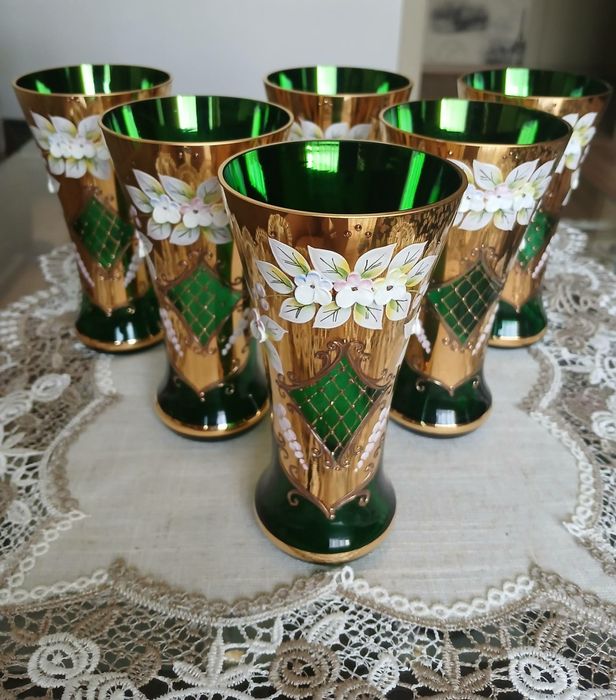 Набор для напитков смальта, Bohemia, Чехия.