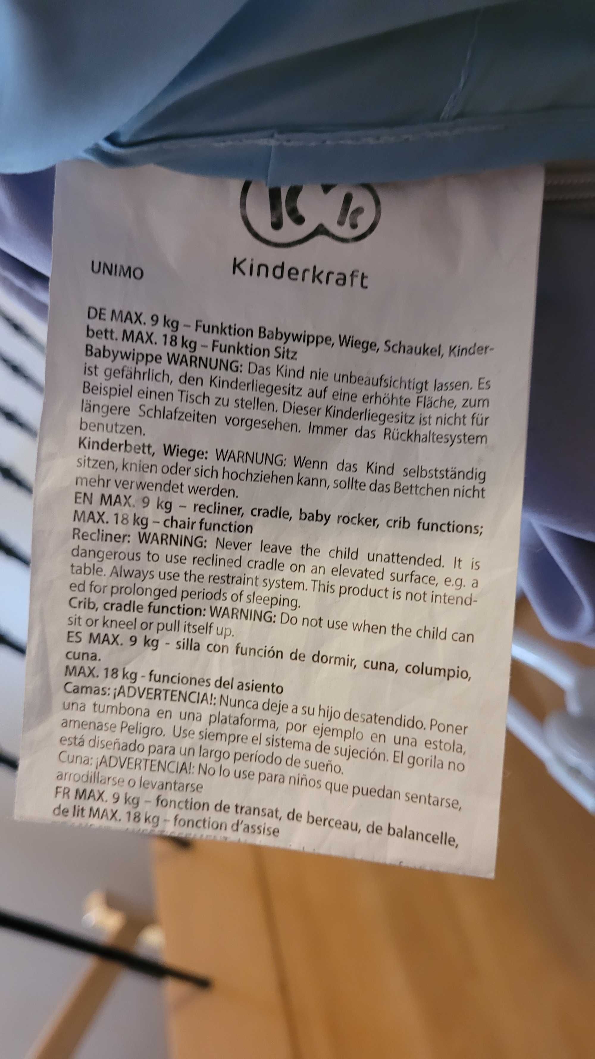 Leżaczek bujaczek KINDERKRAFT + grający domek GRATIS