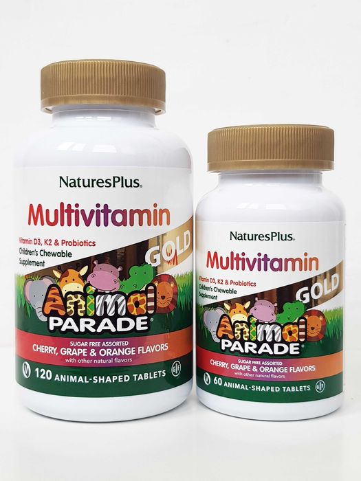 Вітаміни для дітей NaturesPlus Animal Parade Gold, 60/120 таблеток