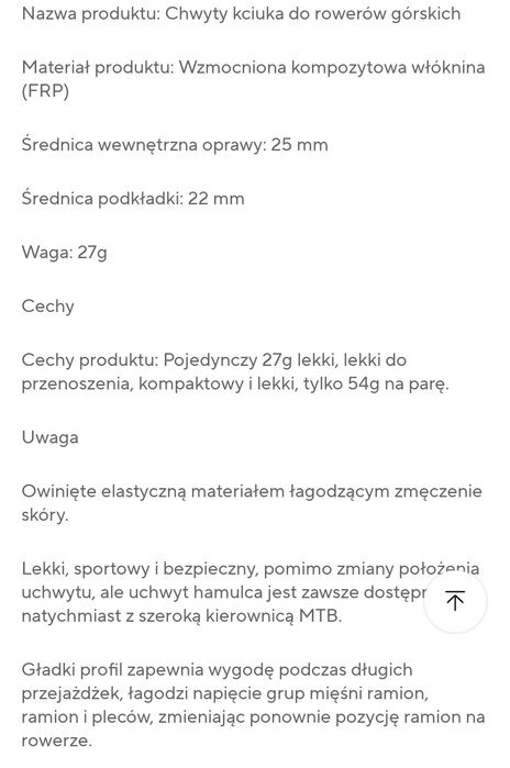 Chwyty kciuka do rowerów MTB górskich rogi na kierownicę