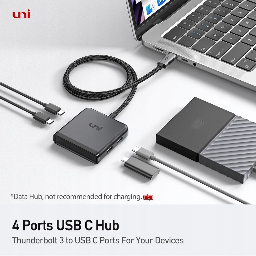 Adapter USB C na USB C + 4 porty USB C