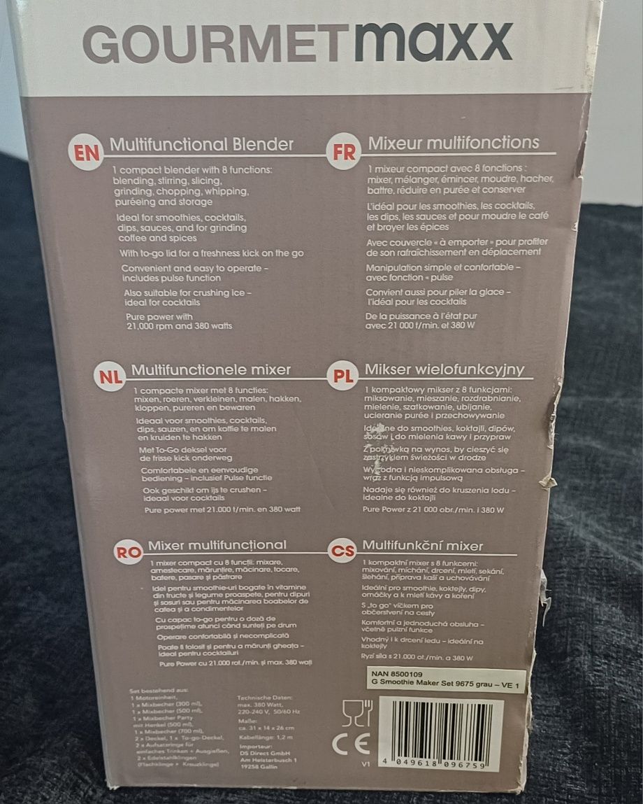 Nowy Blender - Robot wielofunkcyjny Gourmetmaxx  380 W