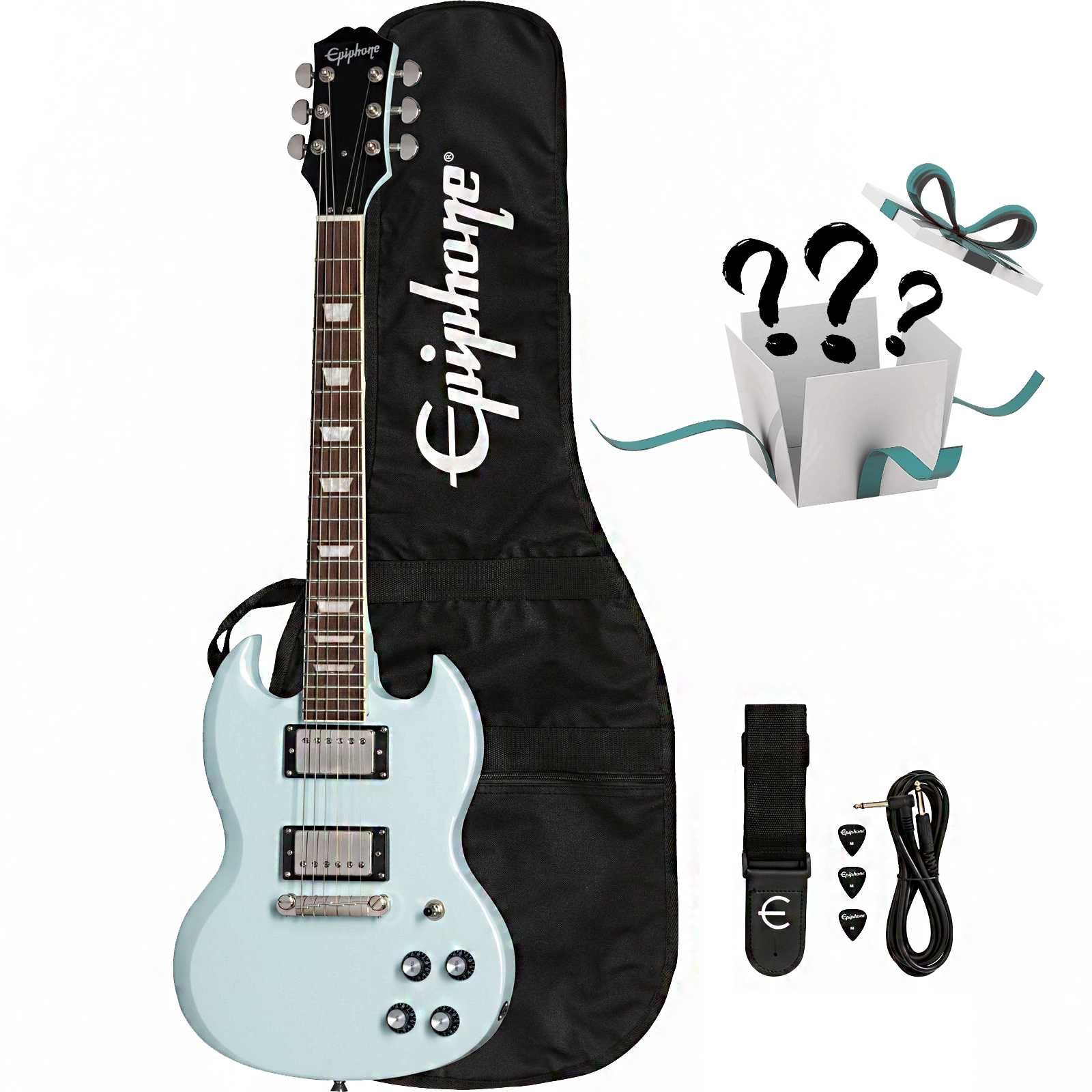 Gitara elektryczna Epiphone SG Ice Blue ZESTAW + Prezent