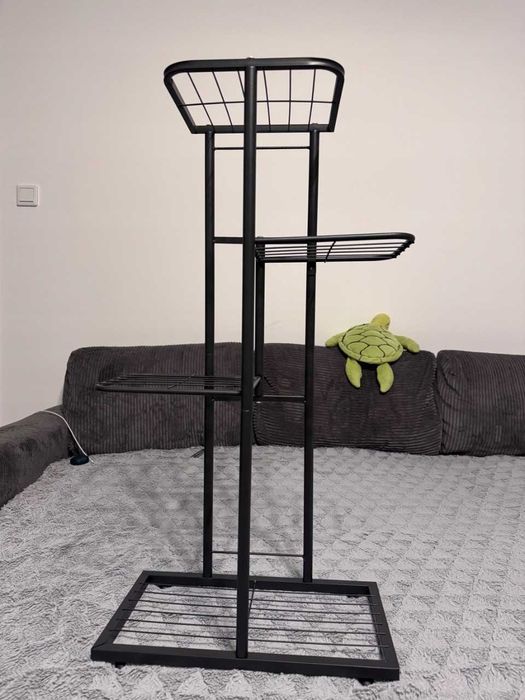 Kwietnik Metalowy 4-poziomowy Piętrowy Stojak Doniczki Rośliny Kwiatki