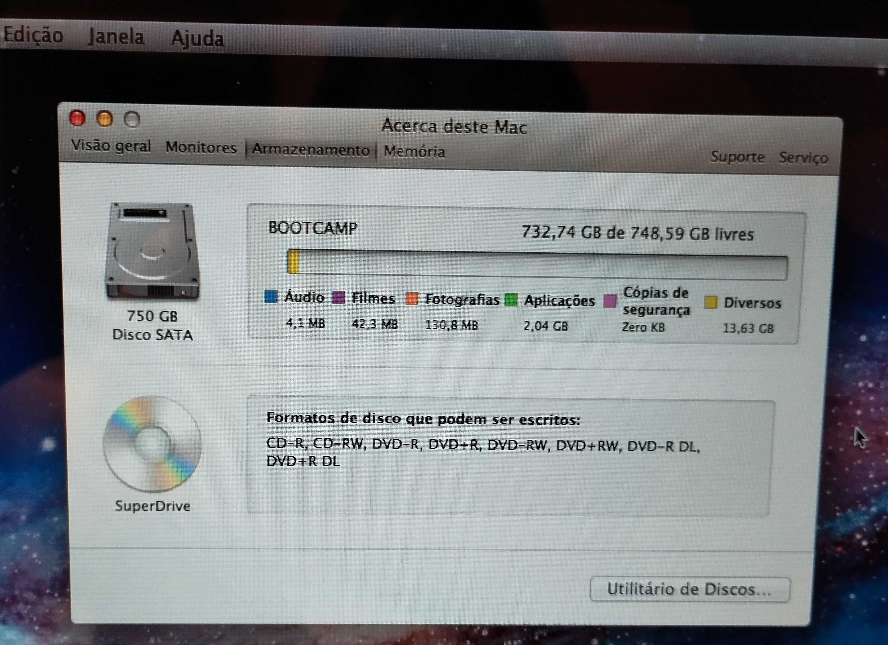 Apple MacBookPro, Intel i7, 8GB RAM, HDD 750GB, 13.3", DVD, 2xUSB