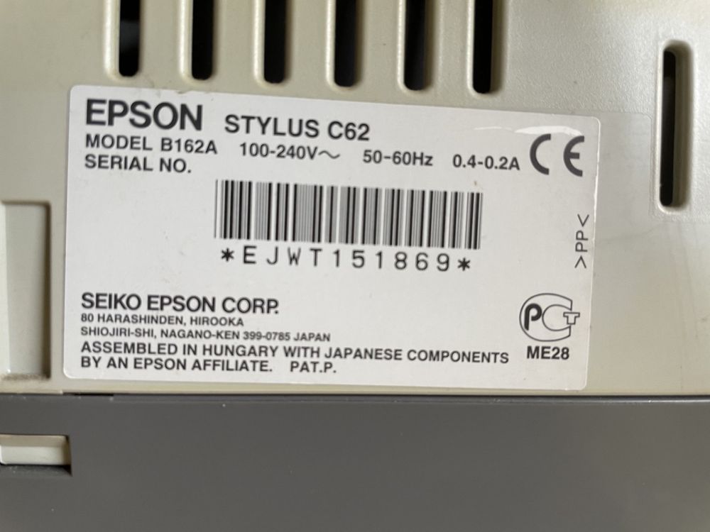 Принтер Epson stylus c62 b162a