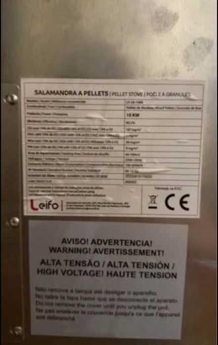 Salamandra Pellets LEIFO CAPRI 10Kw