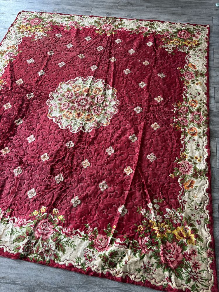 Carpete de veludo vintage italiana 195x220