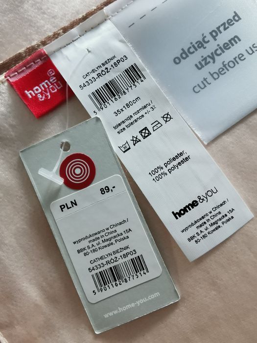 Bieżnik na stół Home&You pudrowy róż, beżowy