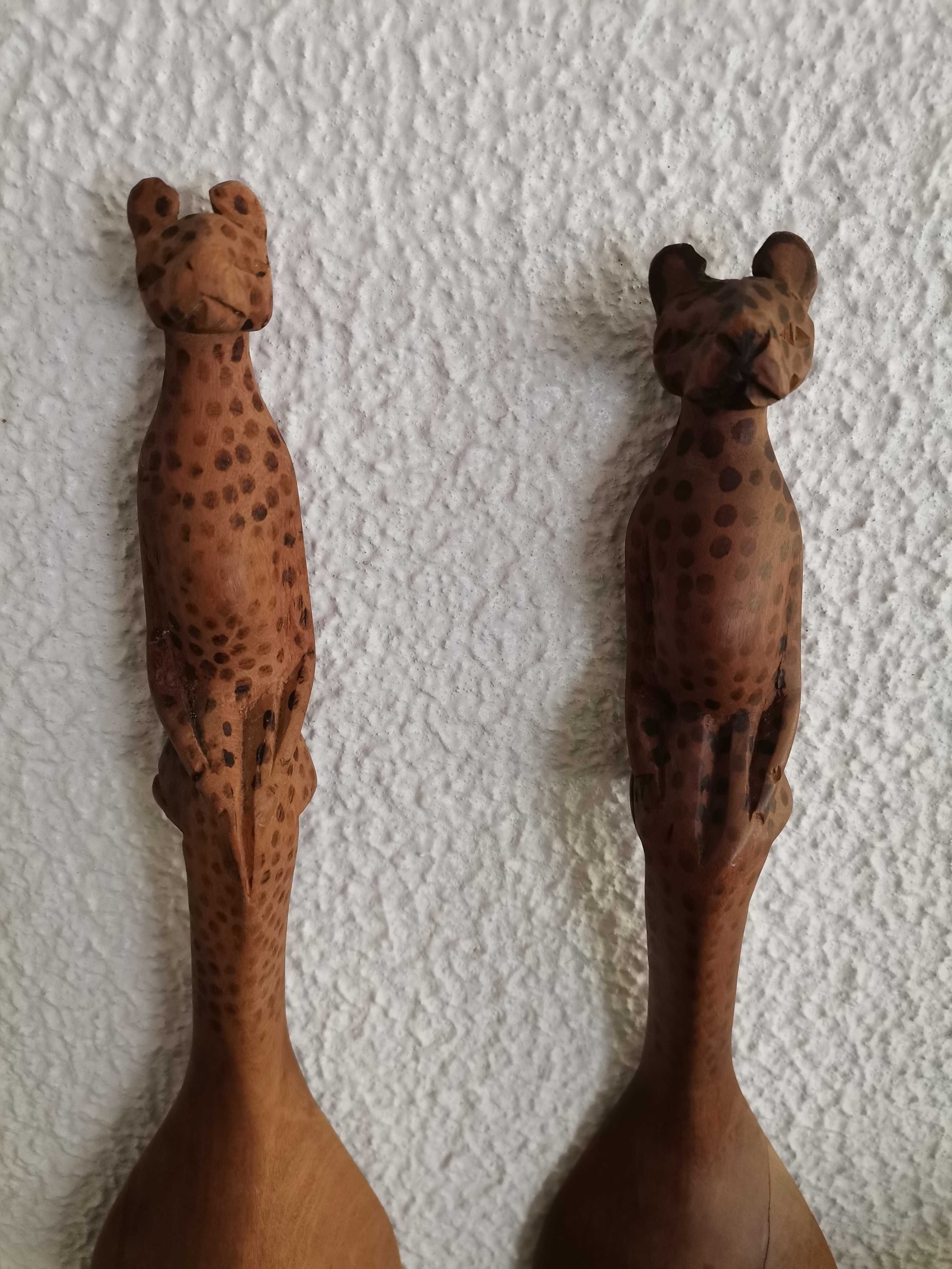 Talher saladeira madeira africano leopardo