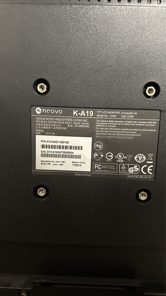 Monitor Neovo K-A19