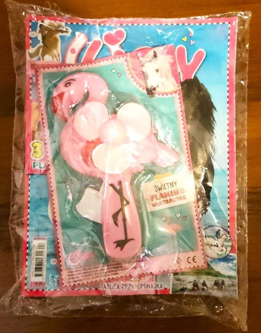 Wiatrak ręczny Flaming + Magazyn dla Dzieci "LISSY" ,Idealny Prezent !