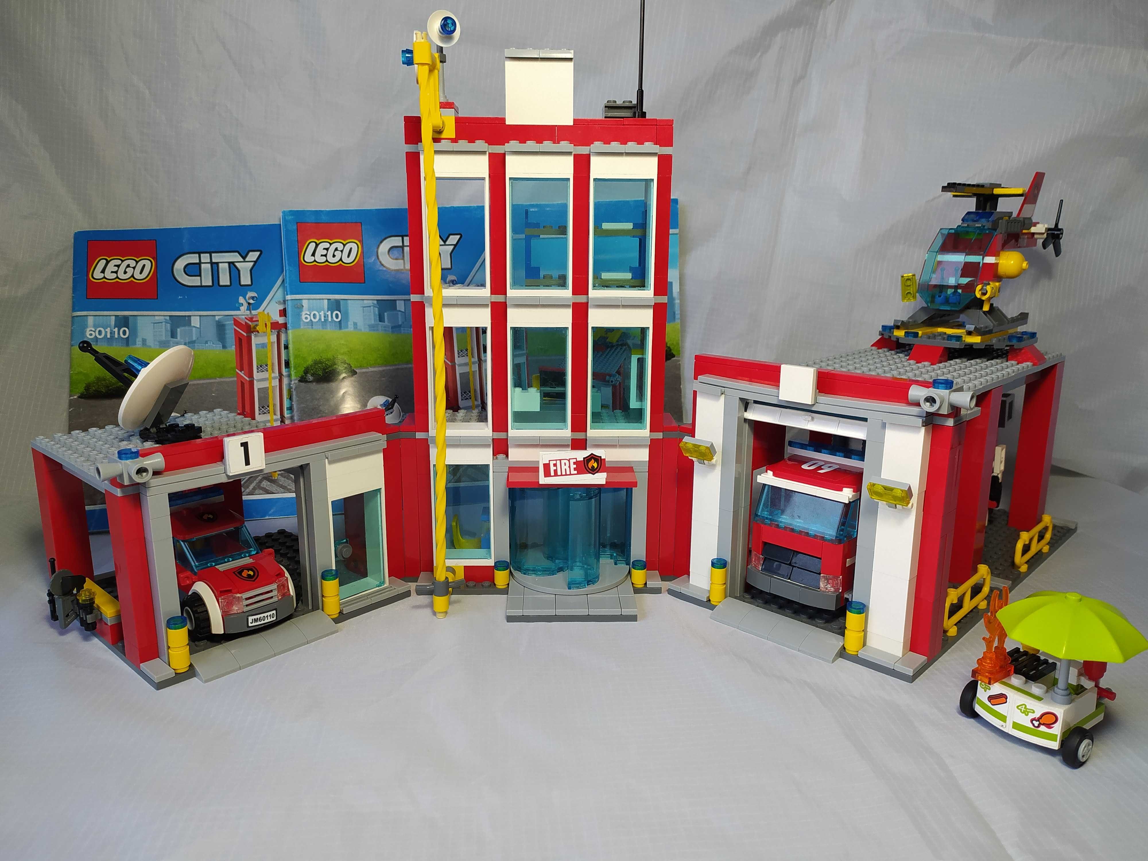 Oryginalny zestaw Lego City Remiza strażacka 60110 BDB STAN 919 ele.