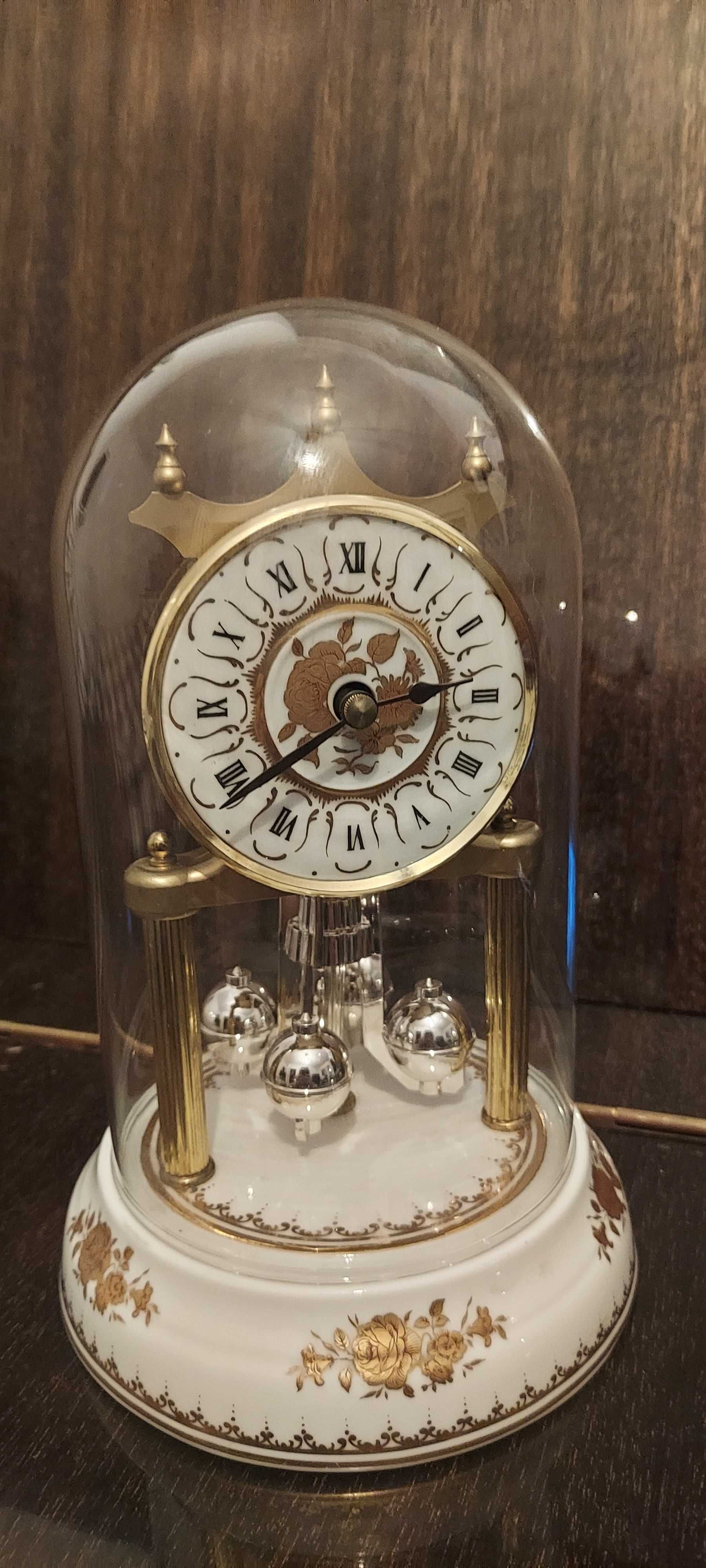 Stary porcelanowy niemiecki zegar roczniak "REINE HANDARBEIT"
