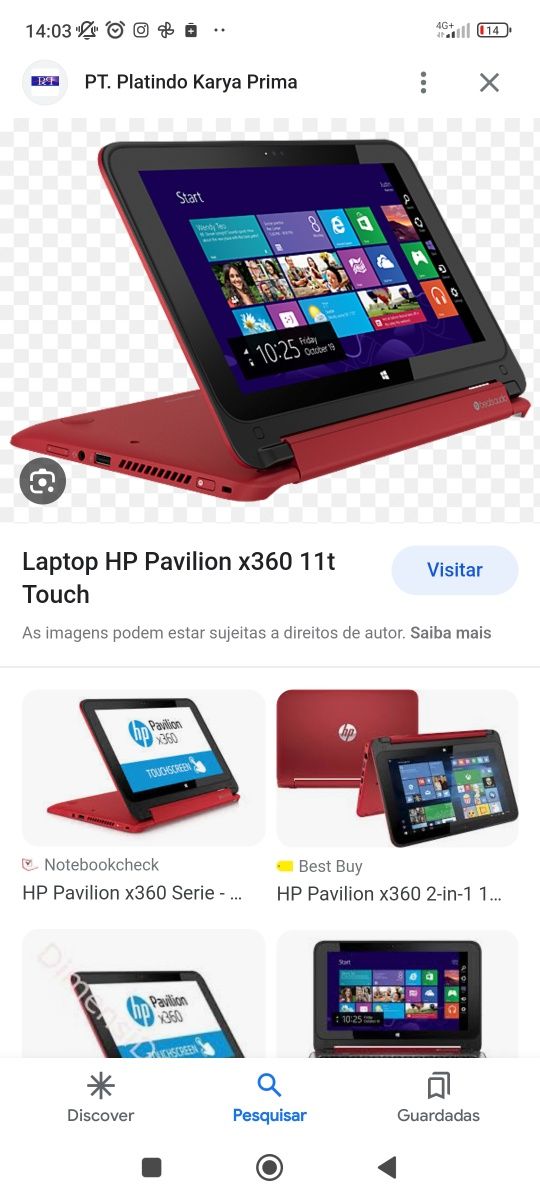 Notebook 2 em 1 Touch HP Pavilion x360 11