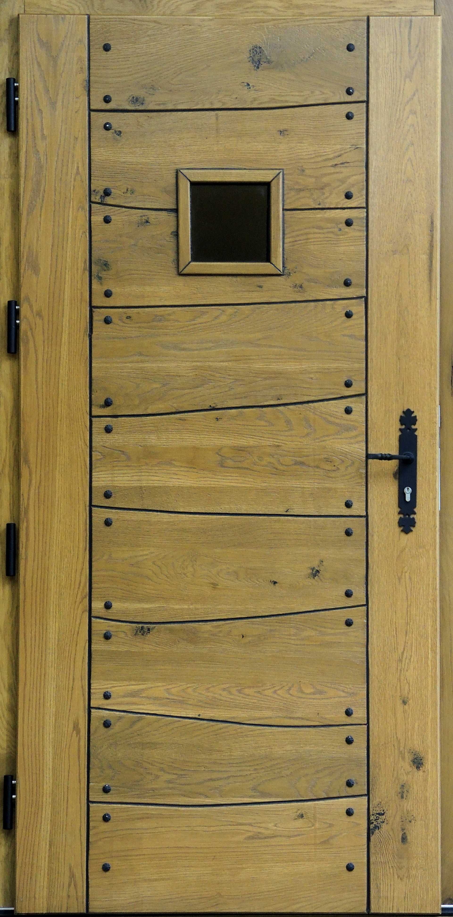 Drzwi zewnętrzne wejściowe drewniane winchester dąb dębowe lewe GOTOWE
