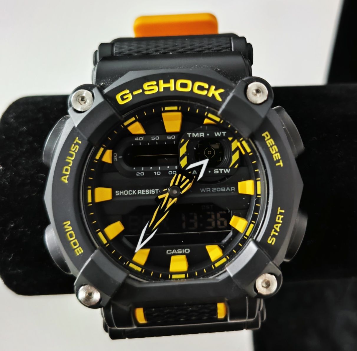 Casio G-SHOCK GA-900A - męski zegarek czarno-żółty stan idealny