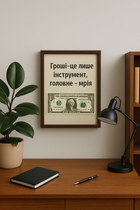 Стильна рамка з купюрою — оригінальний подарунок