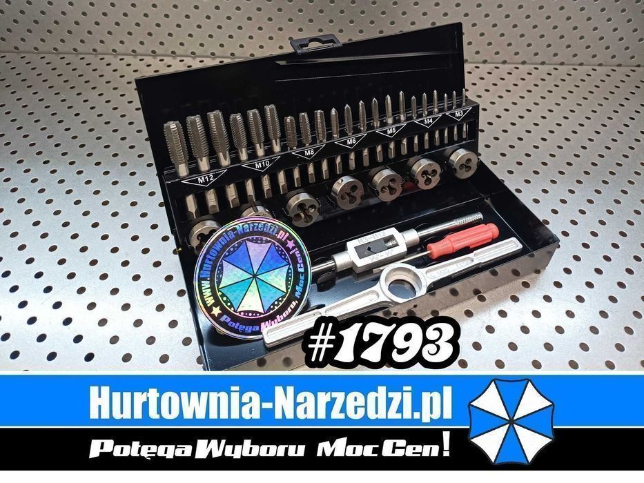 Zestaw gwintowników i narzynek M3-M12 32el gwintowniki