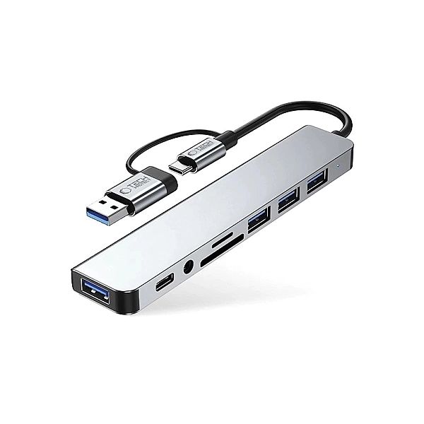 Tech-Protect Hb06 Hub Adapter 9In1 Type-C + Usb2.0 + Usb3.0 + Sd/Tf +
