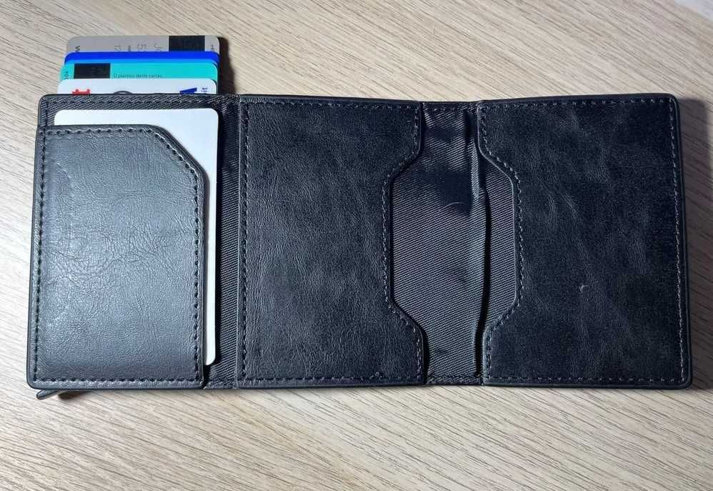 Novas carteiras RFID(proteção contactless) - Porta moedas - Preta