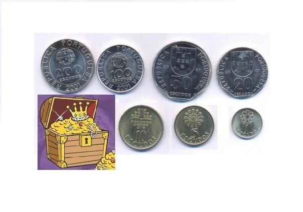 Portugal, série ou set completo moedas escudo de 2000 novas