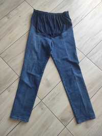 Jeansowe spodnie ciążowe z regulowanym brzuszkiem 38 kantka