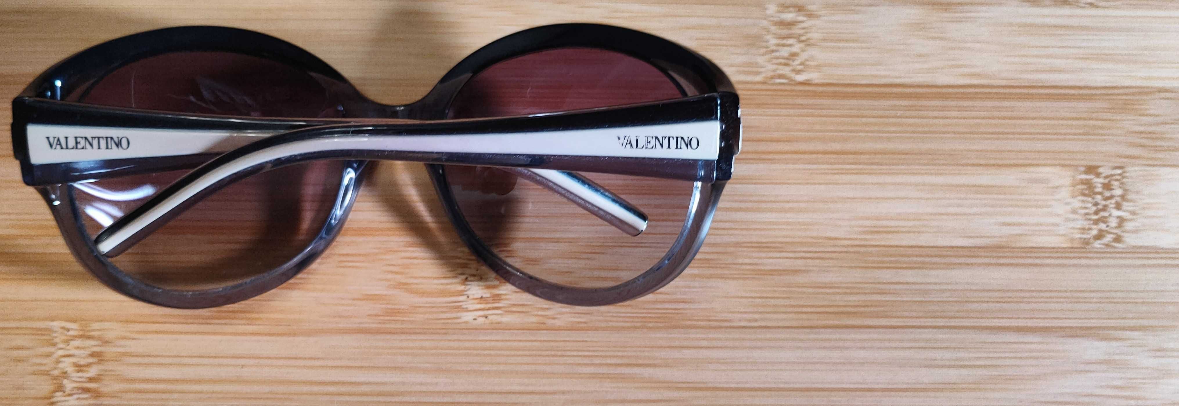 Valentino oryginalne markowe okulary przeciwsłoneczne, niebiesko-szare