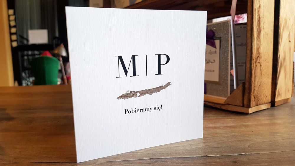Zaproszenia ślubne GLAMOUR delikatne foliowane