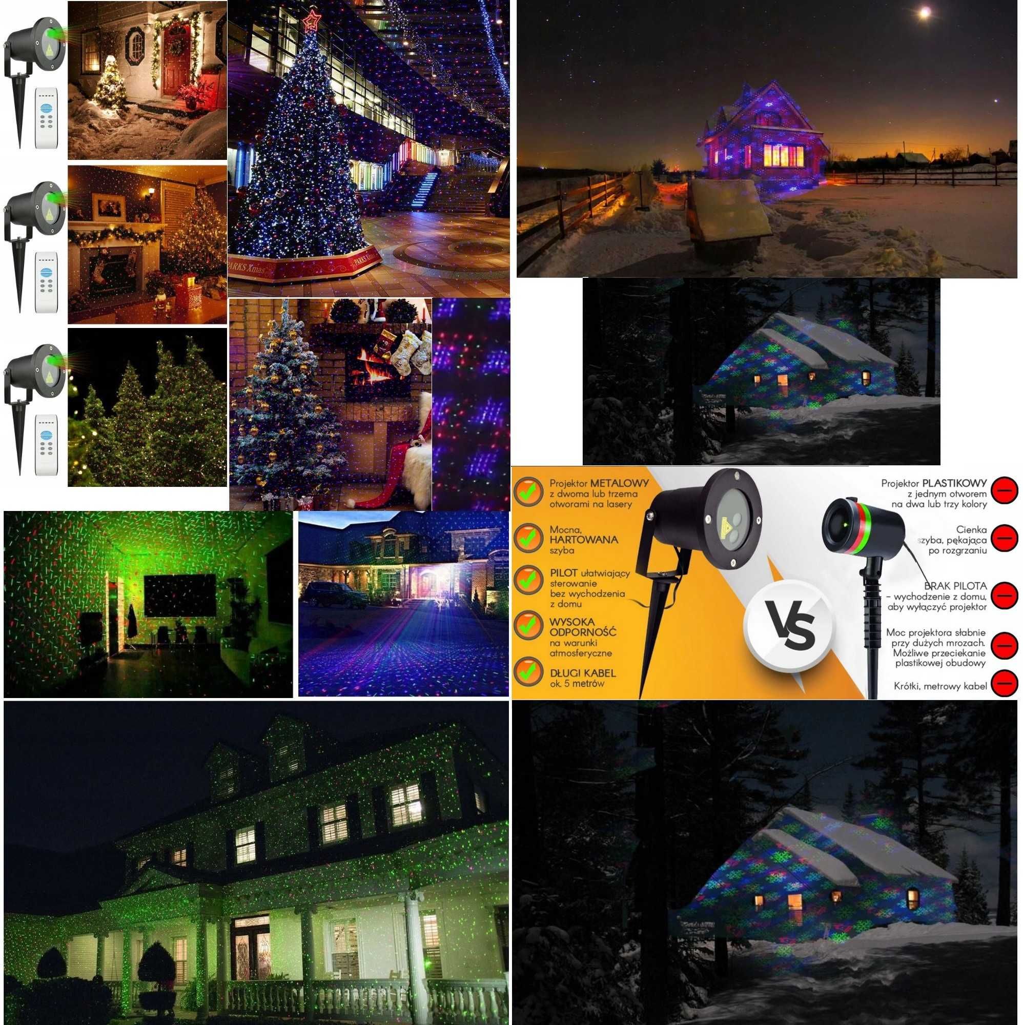 Projektor Laserowy RGB Świąteczny Laser Star Shower Prezent na Święta
