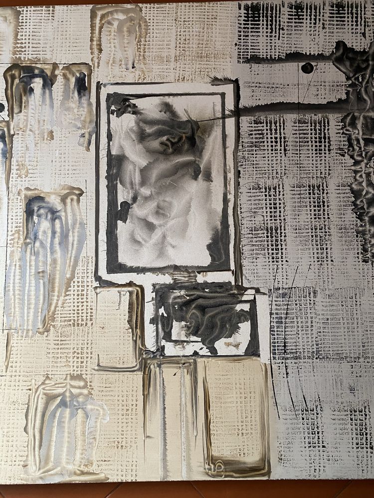 Quadro óleo sobre tela abstrato